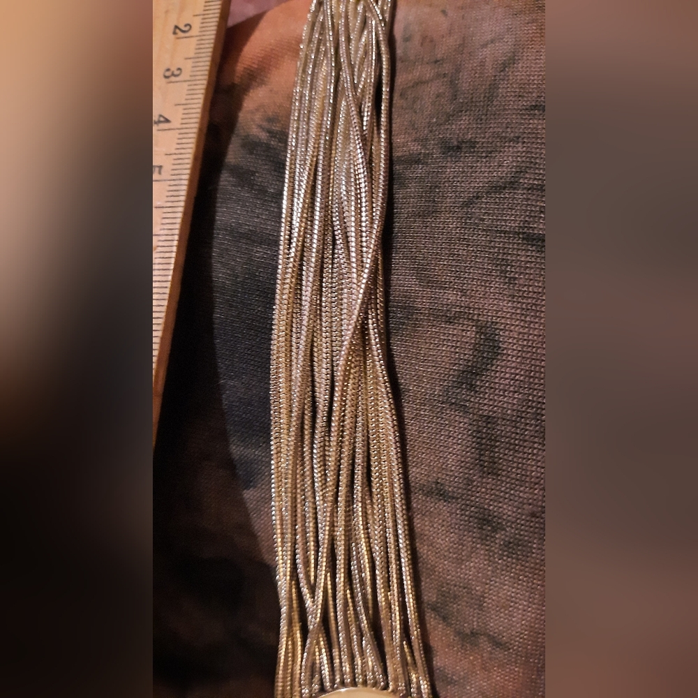 White house black market long mother of pearl look tassel fringe Necklace - Picture 11 of 16